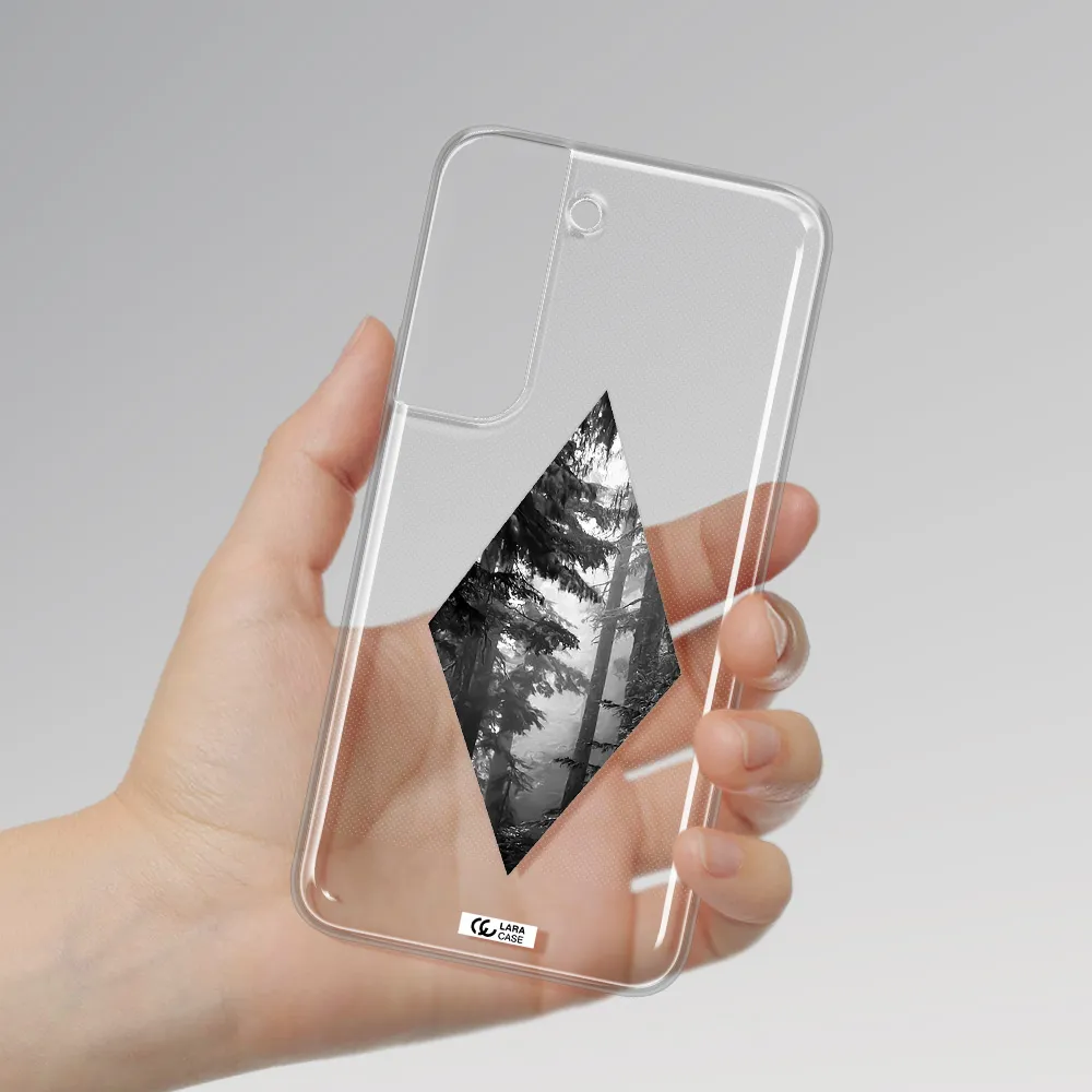 a diamond shaped image of trees Samsung S 22 Clear TPU Case