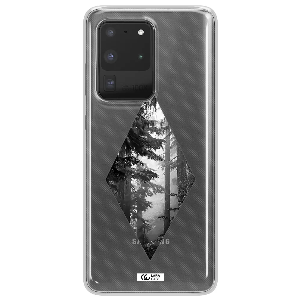 a diamond shaped image of trees Samsung S20 Ultra Clear TPU Case