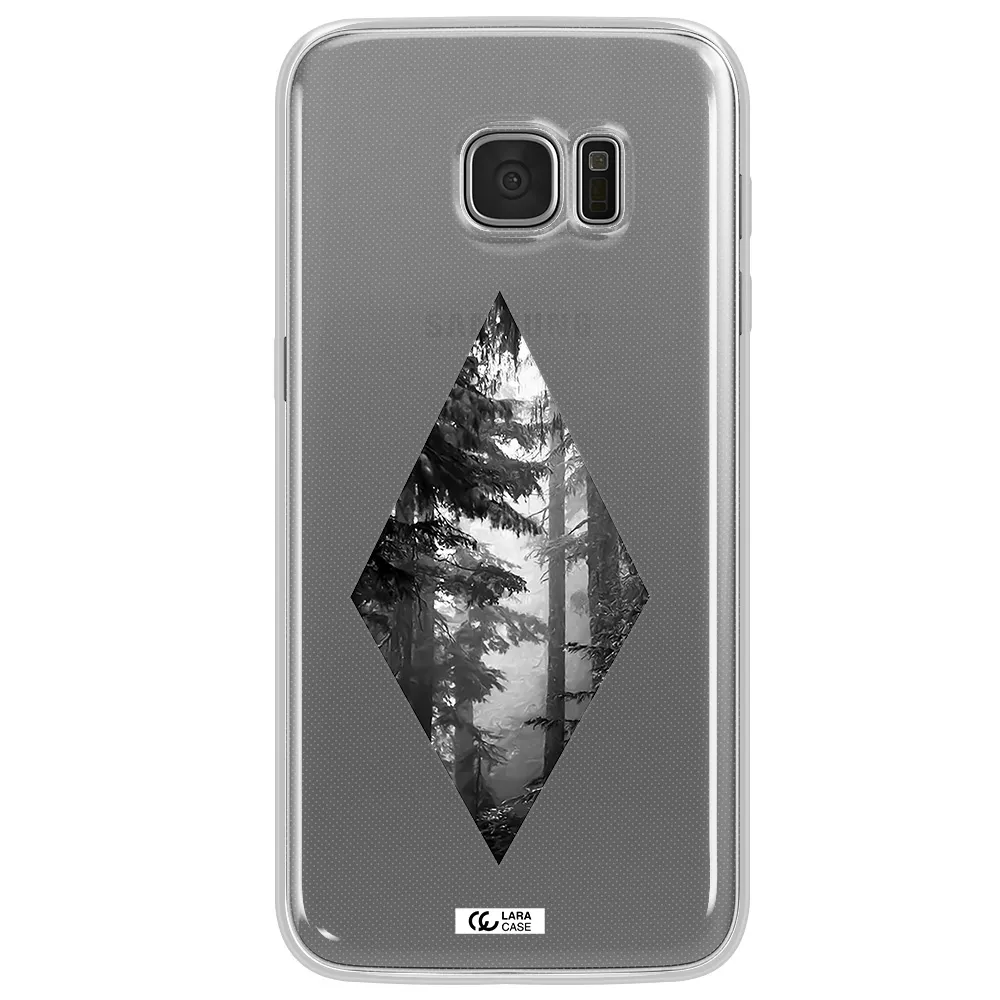 a diamond shaped image of trees Samsung S7 Edge Clear TPU Case