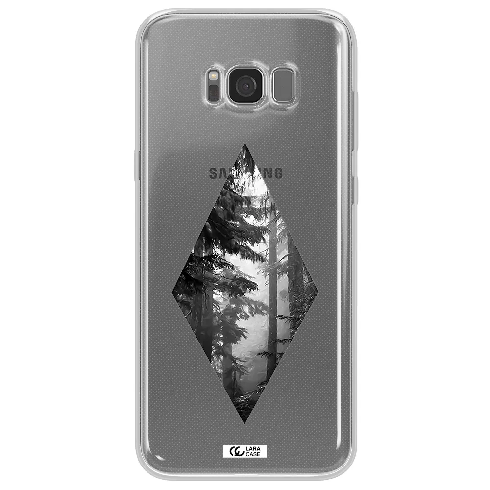 a diamond shaped image of trees Samsung S8 Clear TPU Case