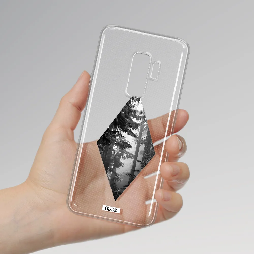 a diamond shaped image of trees Samsung S9 Plus Clear TPU Case