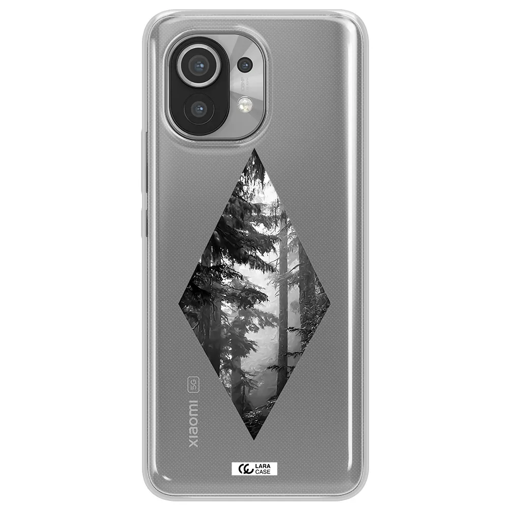 a diamond shaped image of trees Xiaomi Mi 11 Clear TPU Case