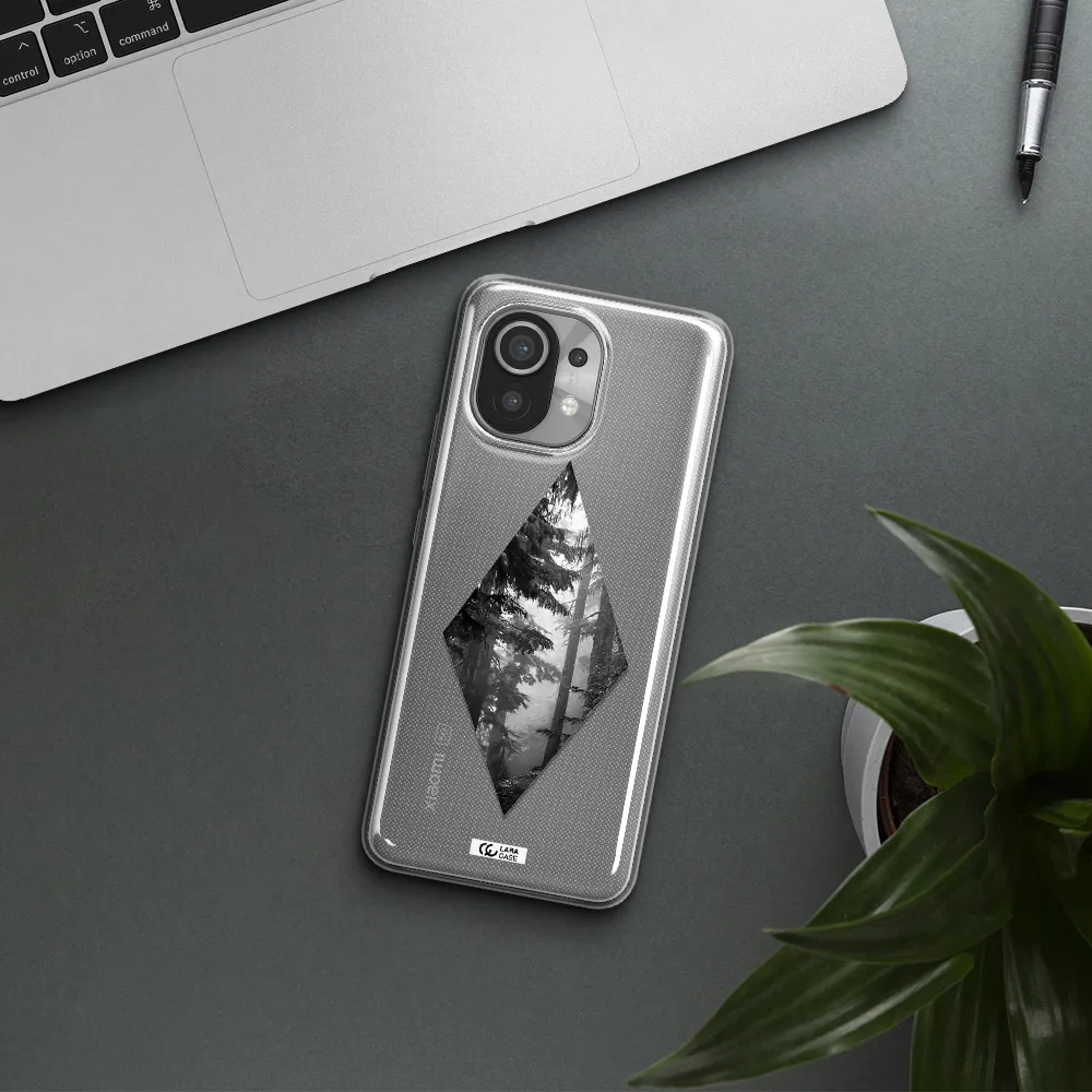 a diamond shaped image of trees Xiaomi Mi 11 Clear TPU Case