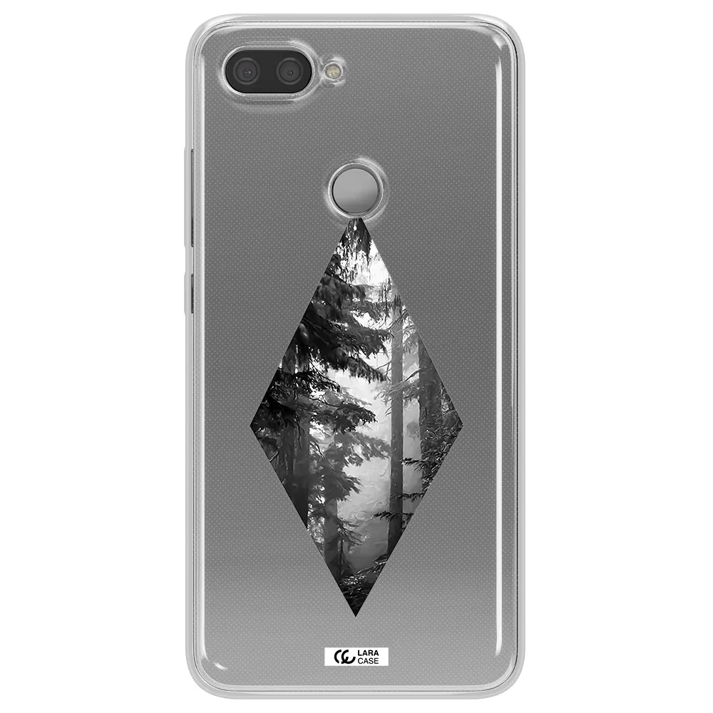 a diamond shaped image of trees Xiaomi Mi 8 Lite Clear TPU Case