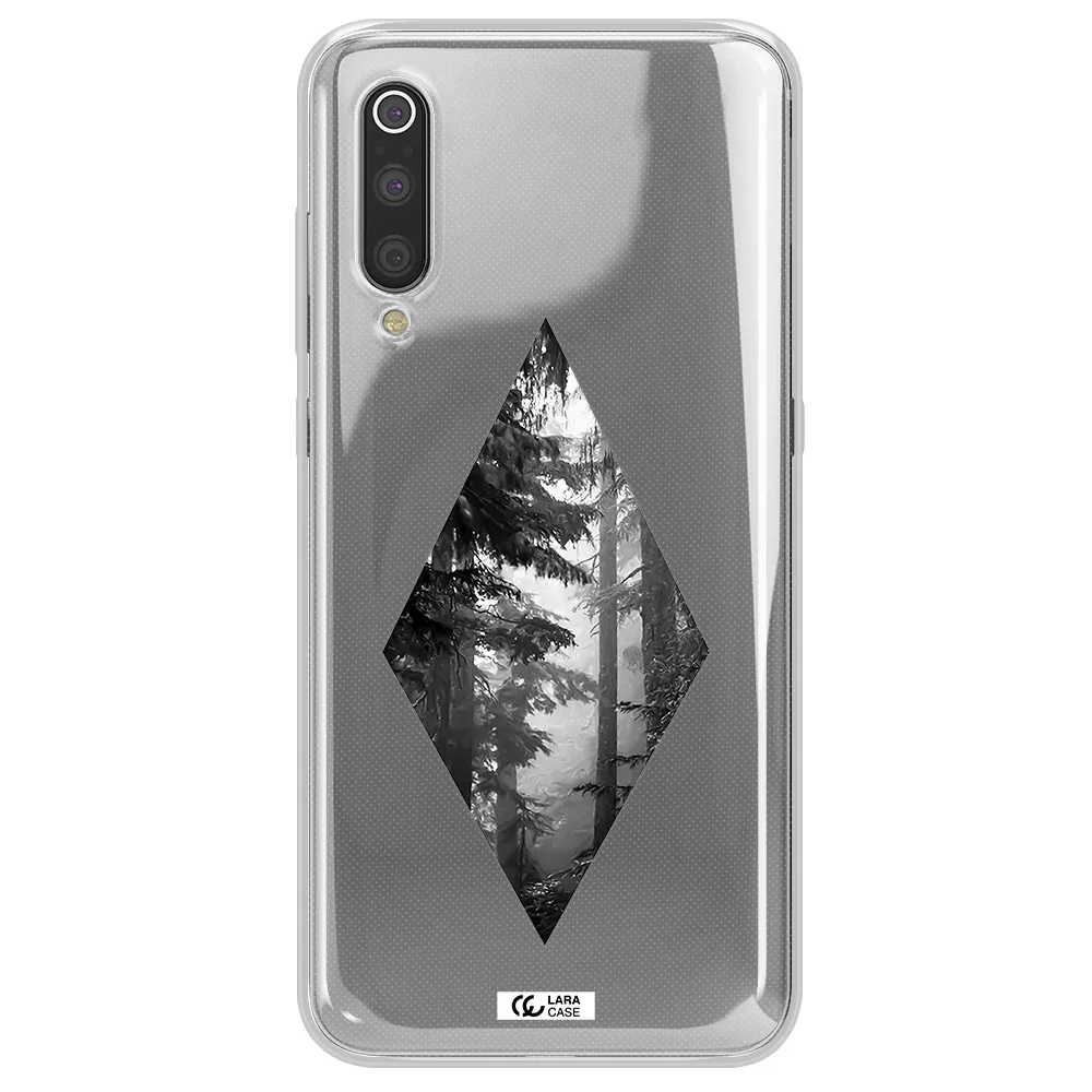 a diamond shaped image of trees Xiaomi Mi 9 Clear TPU Case