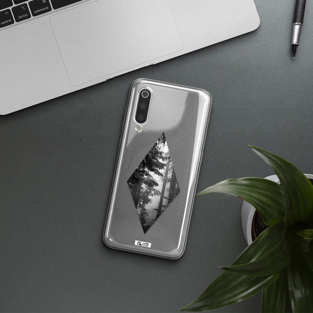 a diamond shaped image of trees Xiaomi Mi 9 Clear TPU Case