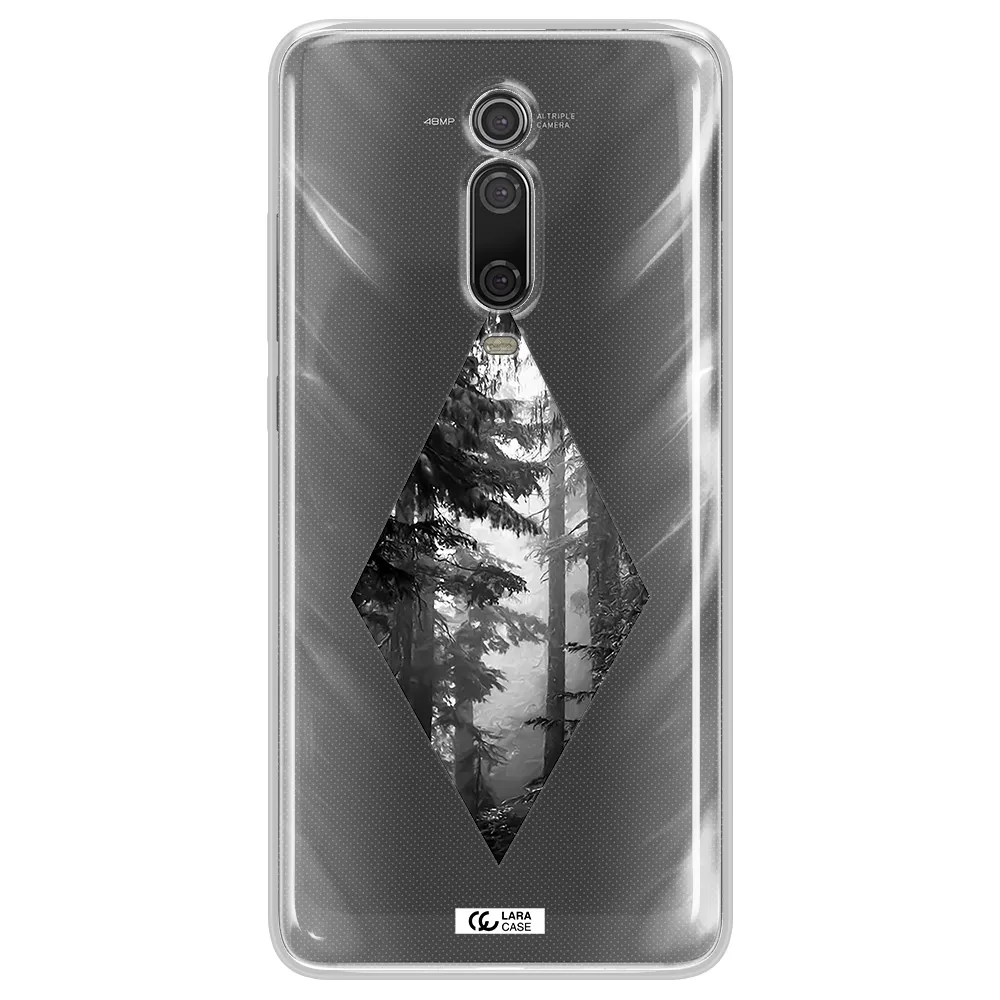 a diamond shaped image of trees Xiaomi Mi 9T Clear TPU Case