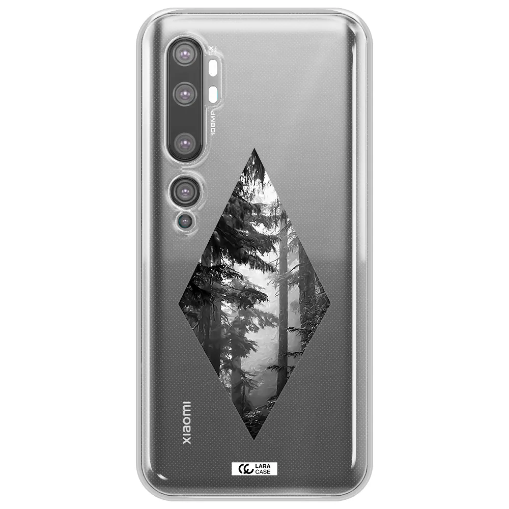 a diamond shaped image of trees Xiaomi Mi Note 10 Clear TPU Case