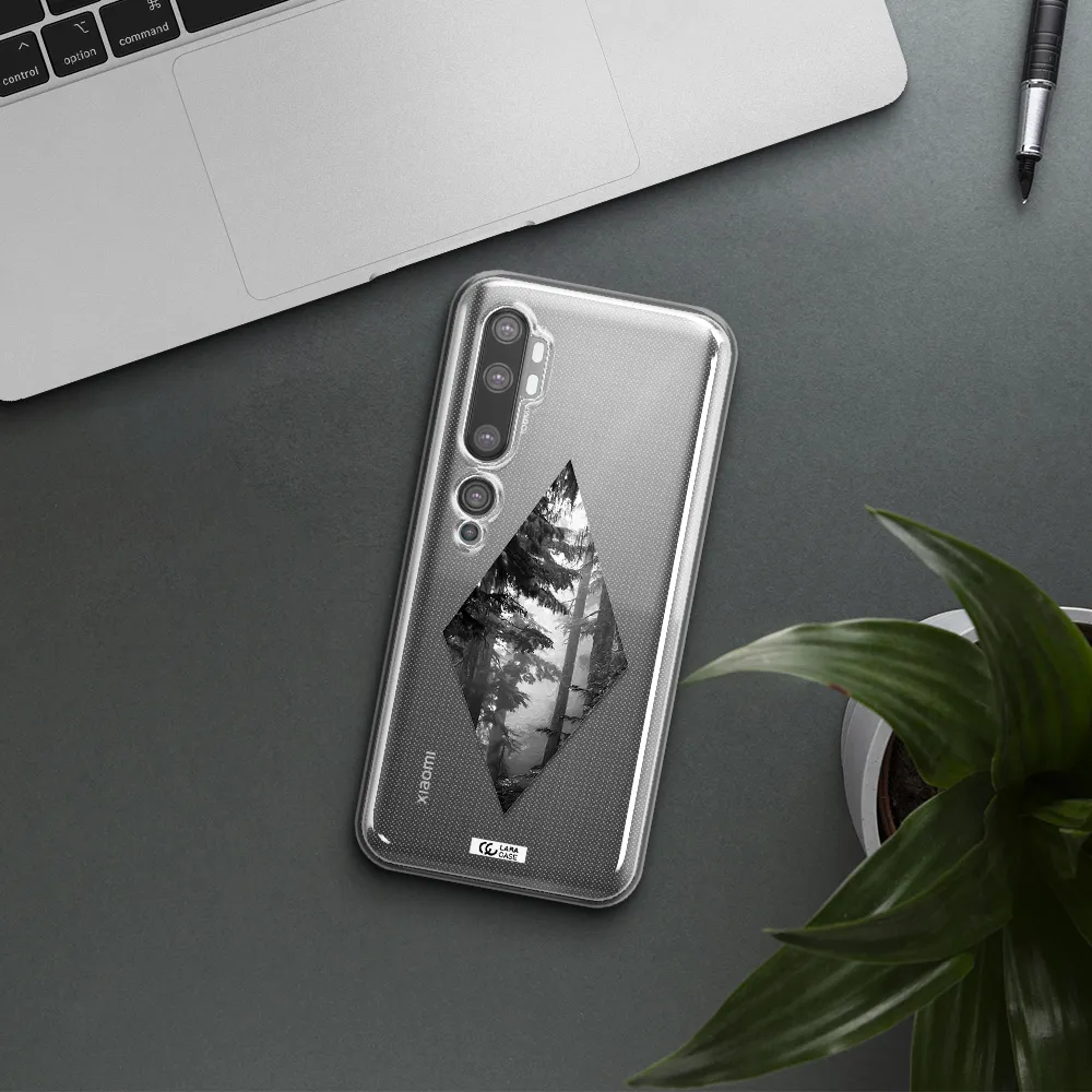 a diamond shaped image of trees Xiaomi Mi Note 10 Clear TPU Case