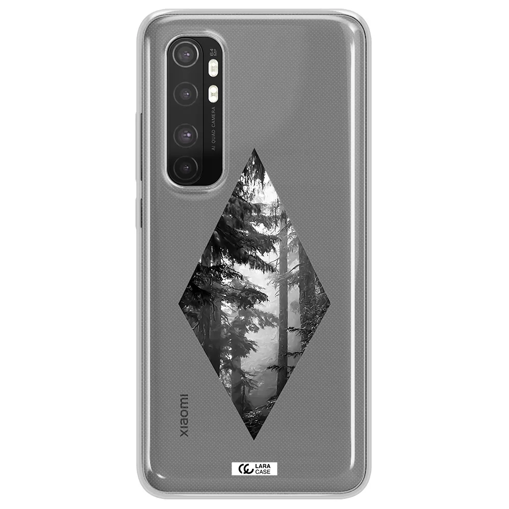 a diamond shaped image of trees Xiaomi Mi Note 10 Lite Clear TPU Case