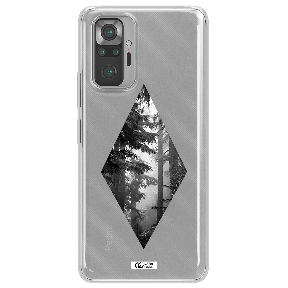 a diamond shaped image of trees Xiaomi Note 10 Pro Clear TPU Case