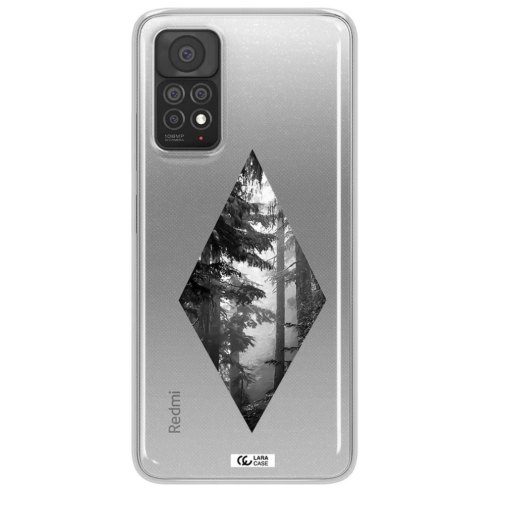 a diamond shaped image of trees Xiaomi Note 11 Pro Clear TPU Case