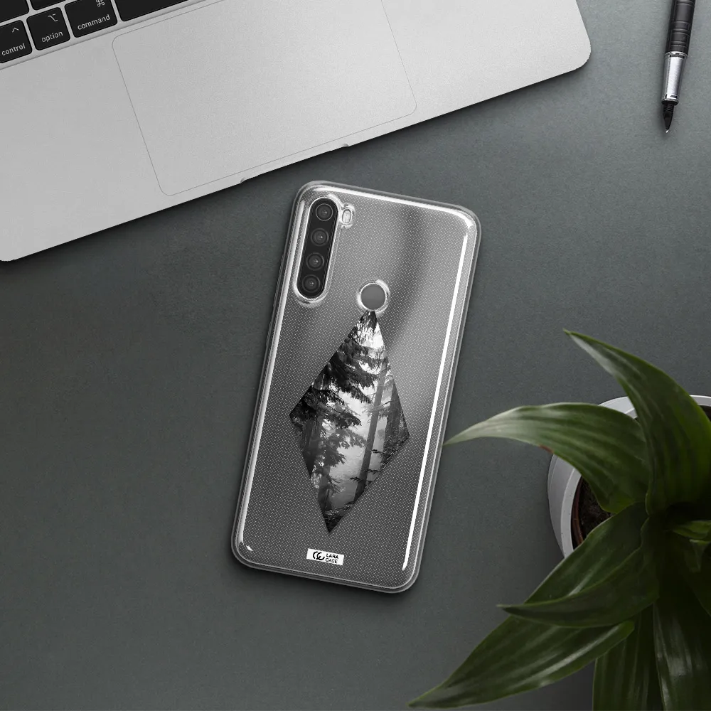 a diamond shaped image of trees Xiaomi Note 8 Clear TPU Case