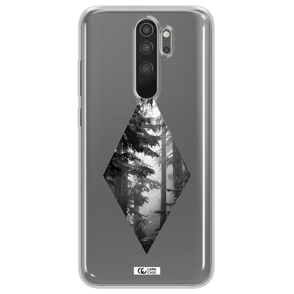 a diamond shaped image of trees Xiaomi Note 8 Pro Clear TPU Case