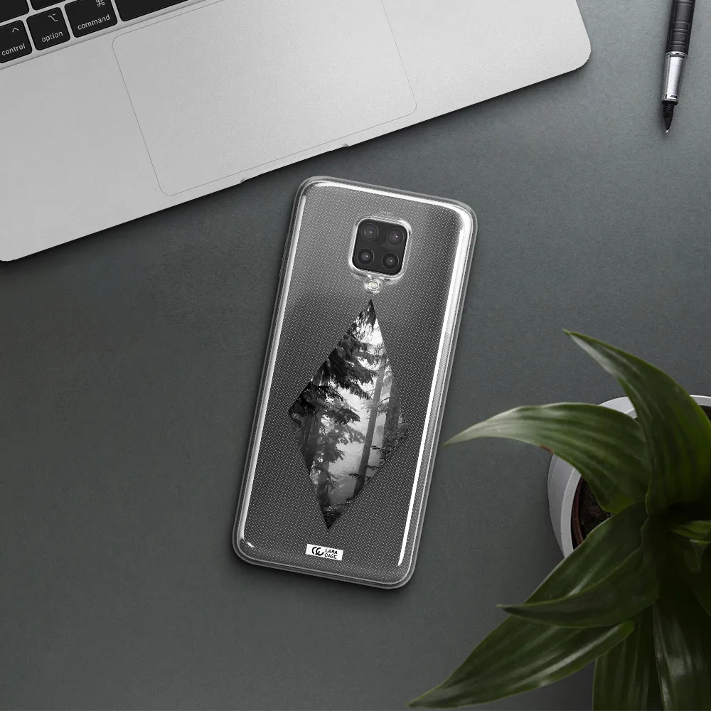 a diamond shaped image of trees Xiaomi Note 9 Pro Clear TPU Case