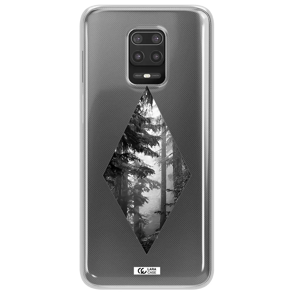 a diamond shaped image of trees Xiaomi Note 9S Clear TPU Case