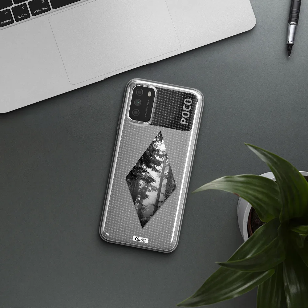 a diamond shaped image of trees Xiaomi Poco M3 Clear TPU Case