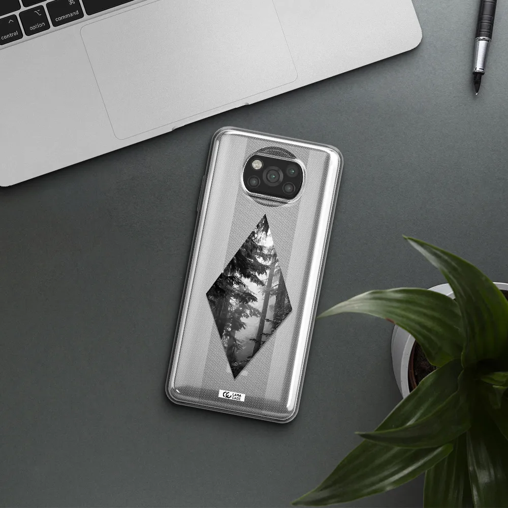 a diamond shaped image of trees Xiaomi Poco X3 Clear TPU Case