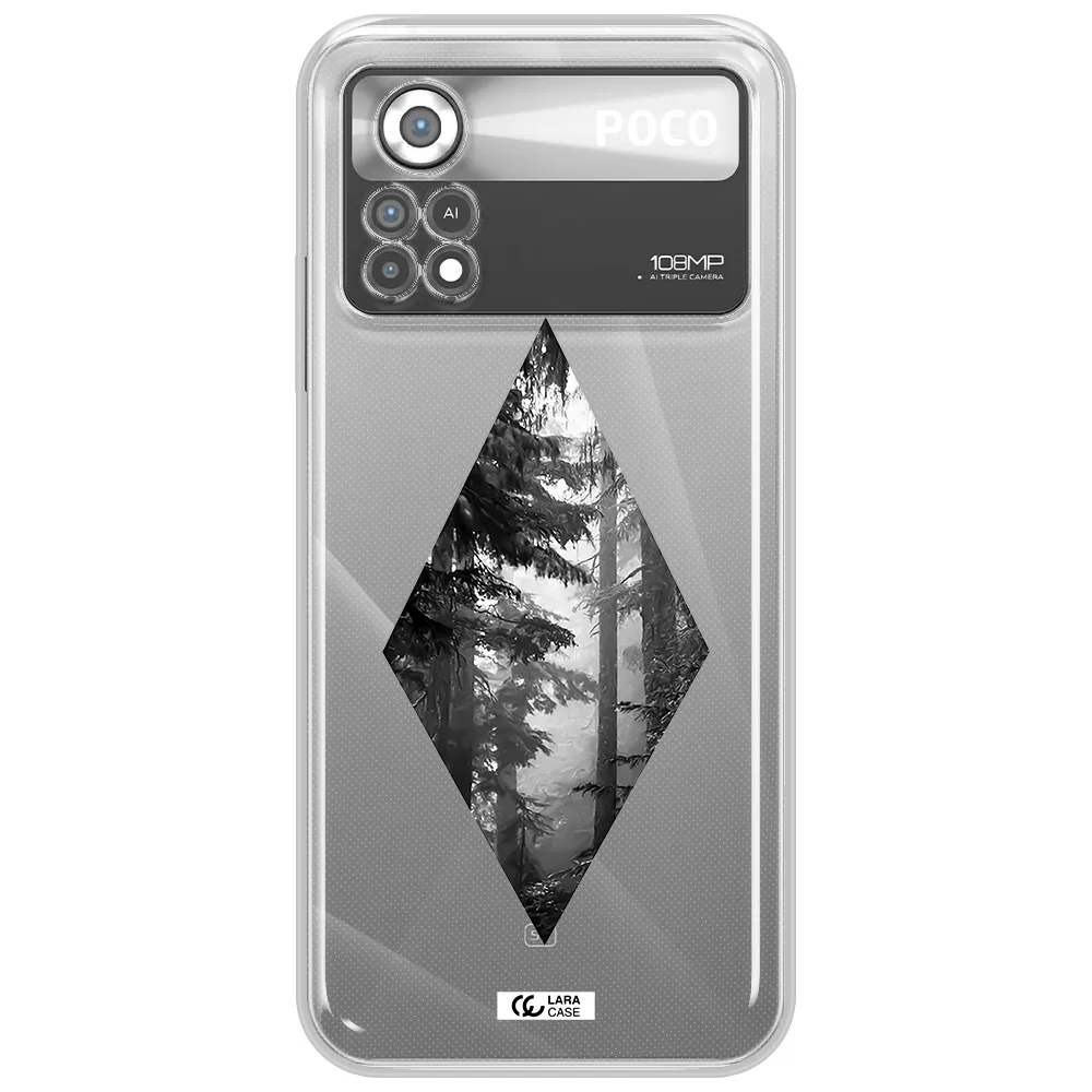 a diamond shaped image of trees Xiaomi Poco X4 Pro Clear TPU Case