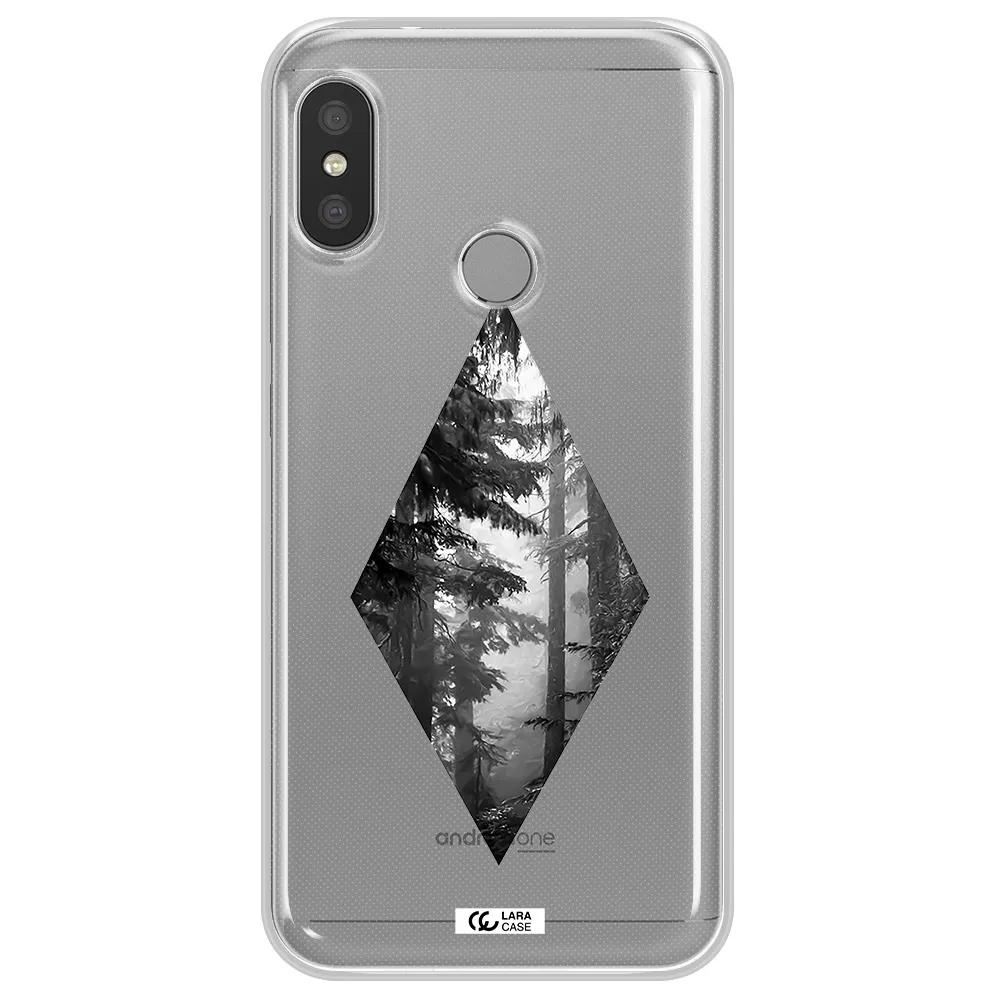 a diamond shaped image of trees Xiaomi Redmi 6 Pro Clear TPU Case
