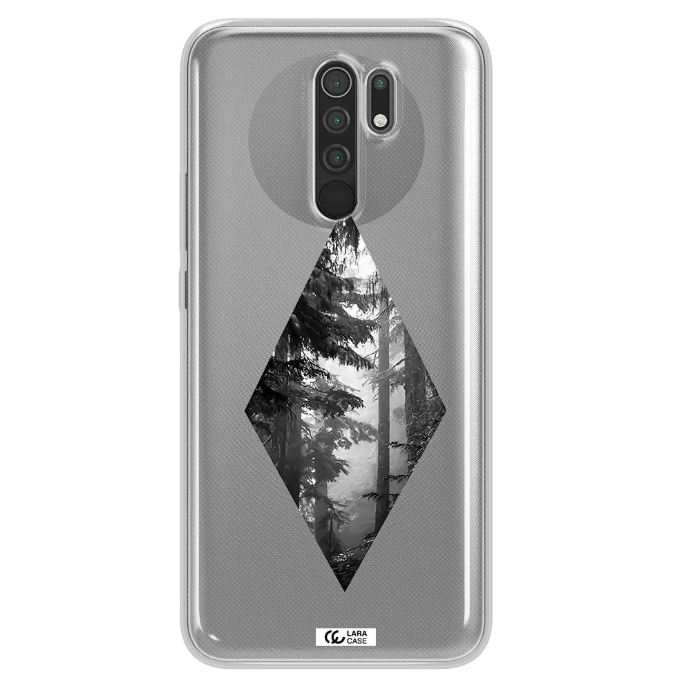 a diamond shaped image of trees Xiaomi Redmi 9 Clear TPU Case