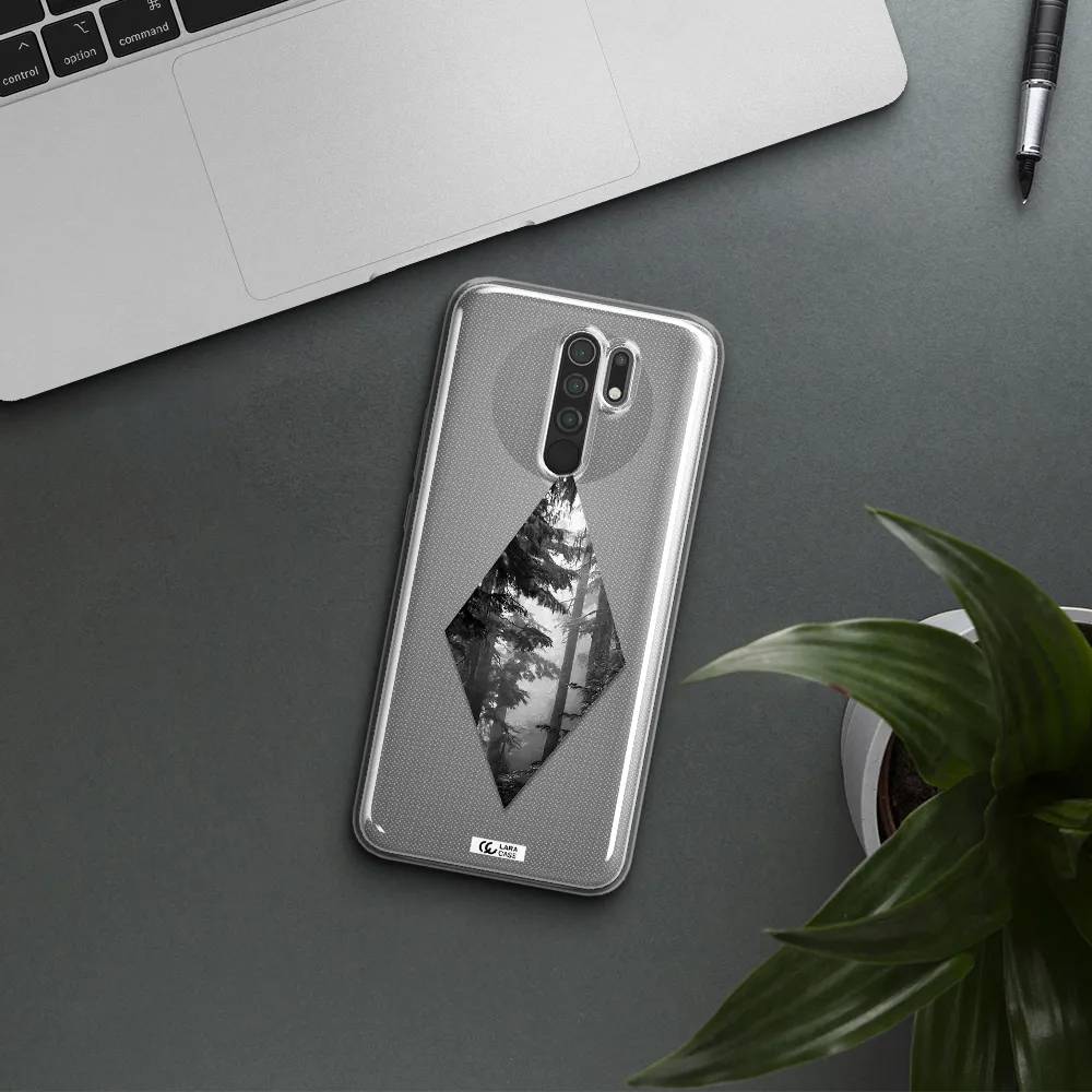 a diamond shaped image of trees Xiaomi Redmi 9 Clear TPU Case