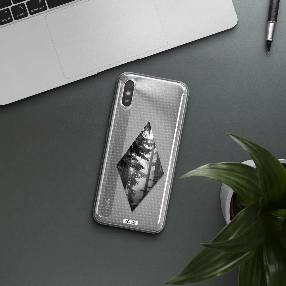 a diamond shaped image of trees Xiaomi Redmi 9A Clear TPU Case