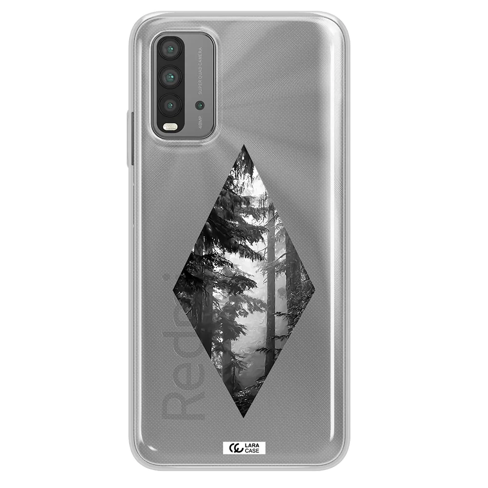 a diamond shaped image of trees Xiaomi Redmi 9T Clear TPU Case