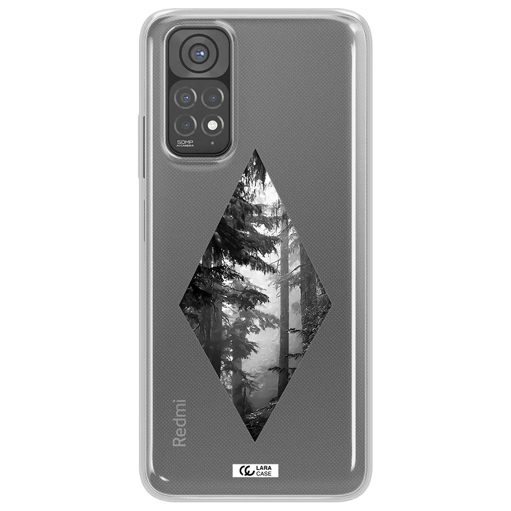 a diamond shaped image of trees Xiaomi Redmi Note 11 Clear TPU Case