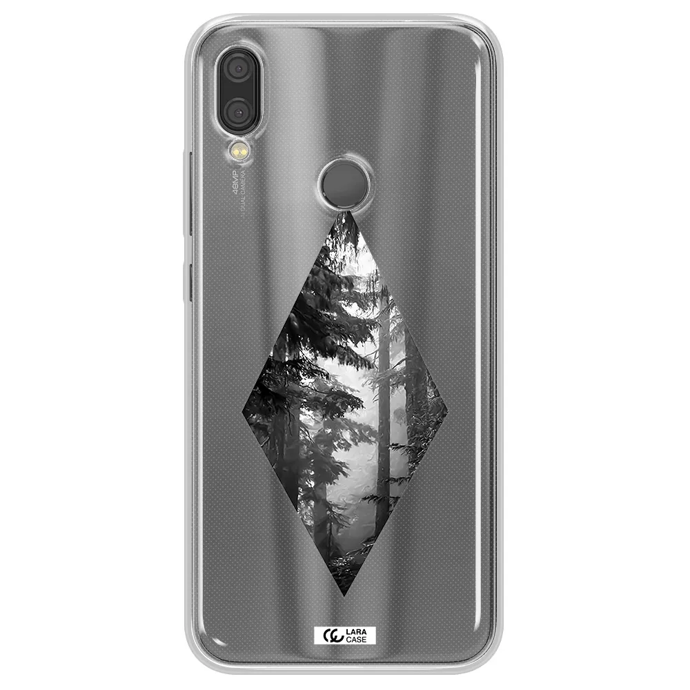 a diamond shaped image of trees Xiaomi Redmi Note 7 Clear TPU Case