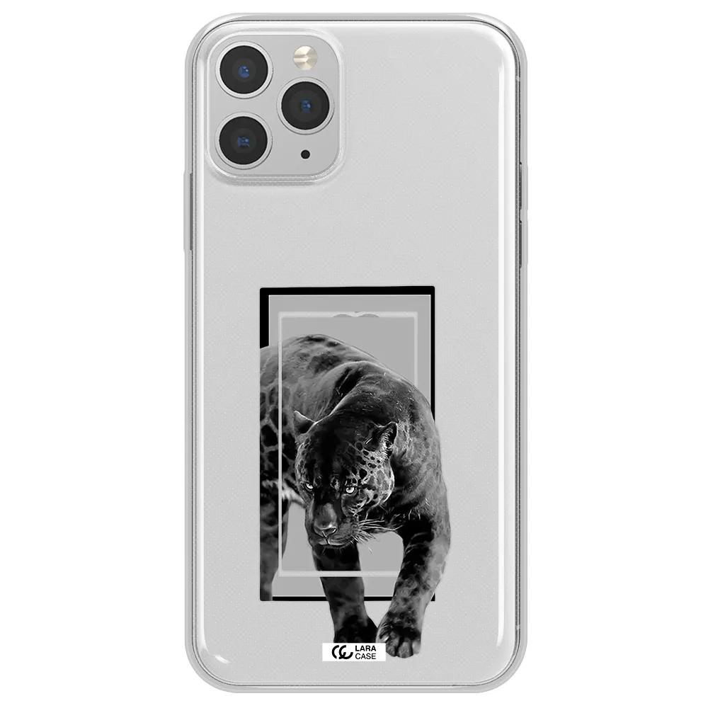 a black tiger with spots on its face Apple iPhone 11 pro max Clear TPU Case