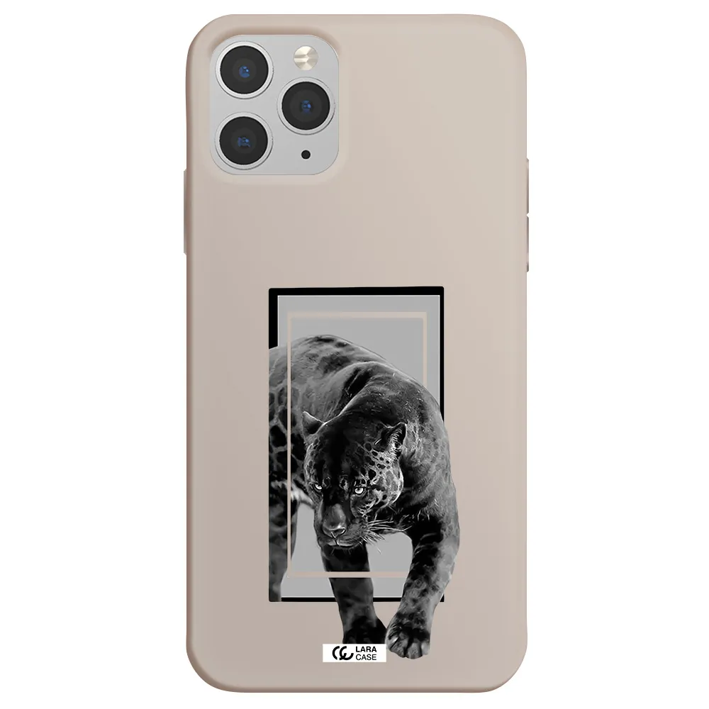 a black tiger with spots on its face Apple iPhone 11 pro Silicone Stone Case
