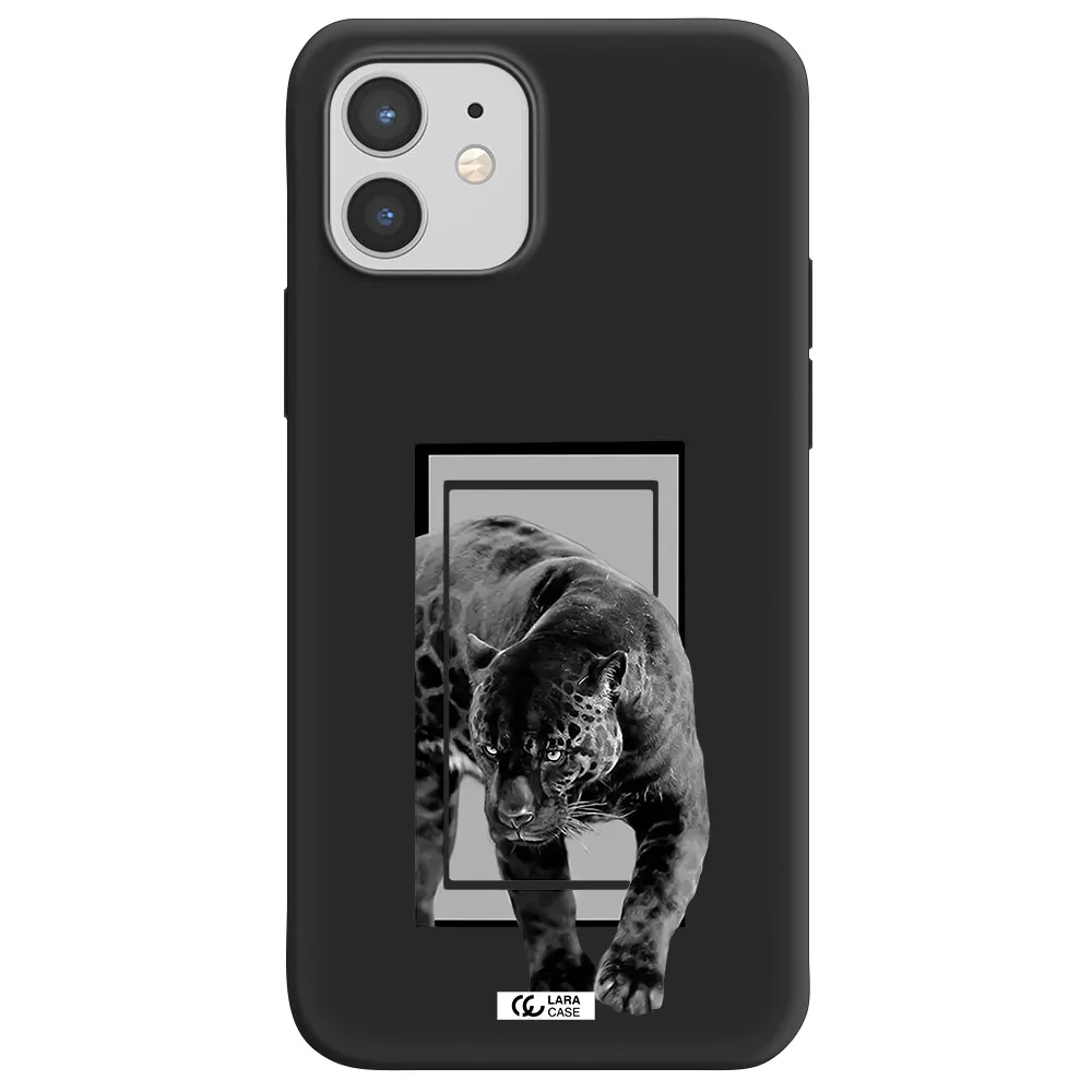 a black tiger with spots on its face Apple iPhone 12 mini Silicone black Case