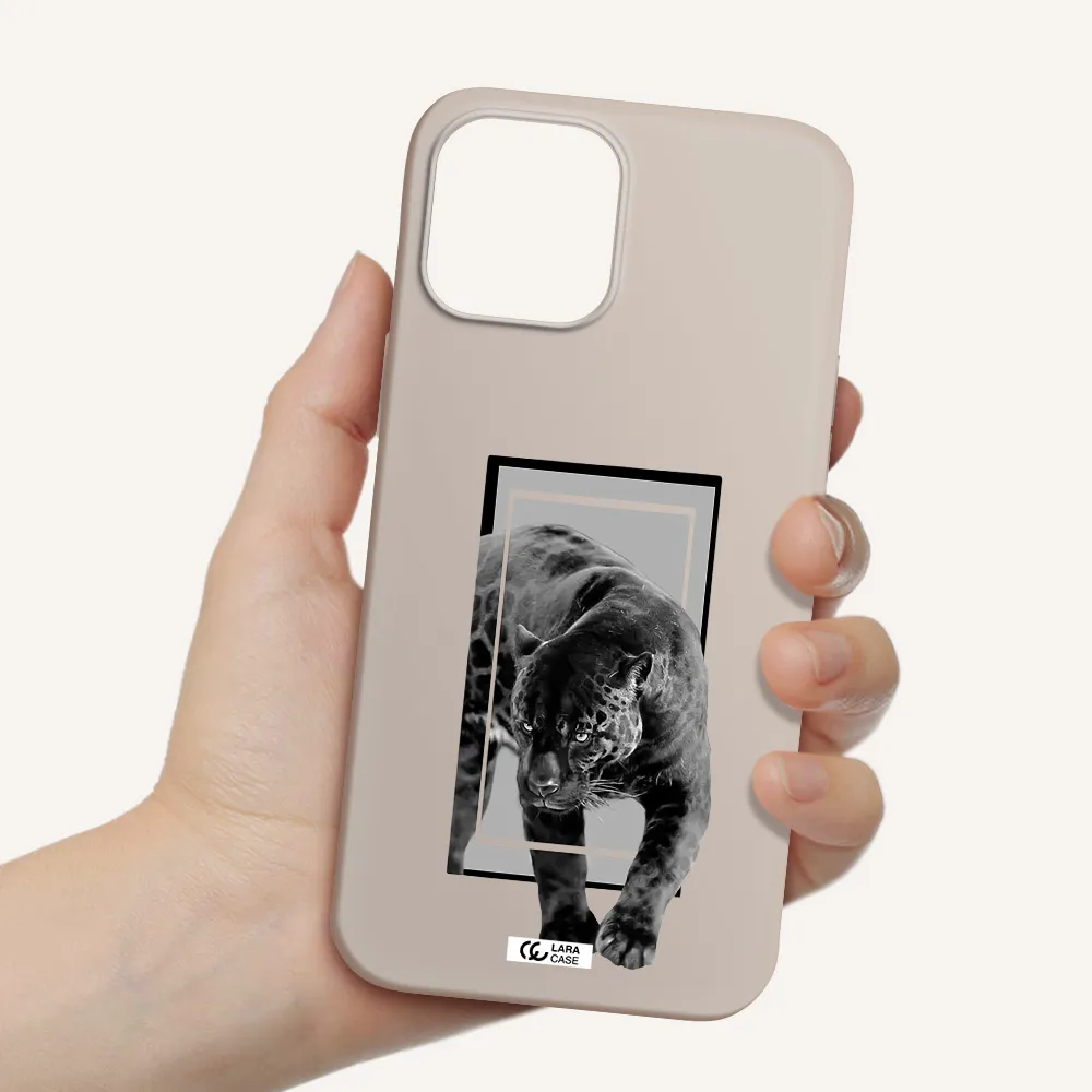 a black tiger with spots on its face Apple iPhone 12 pro max Silicone Stone Case