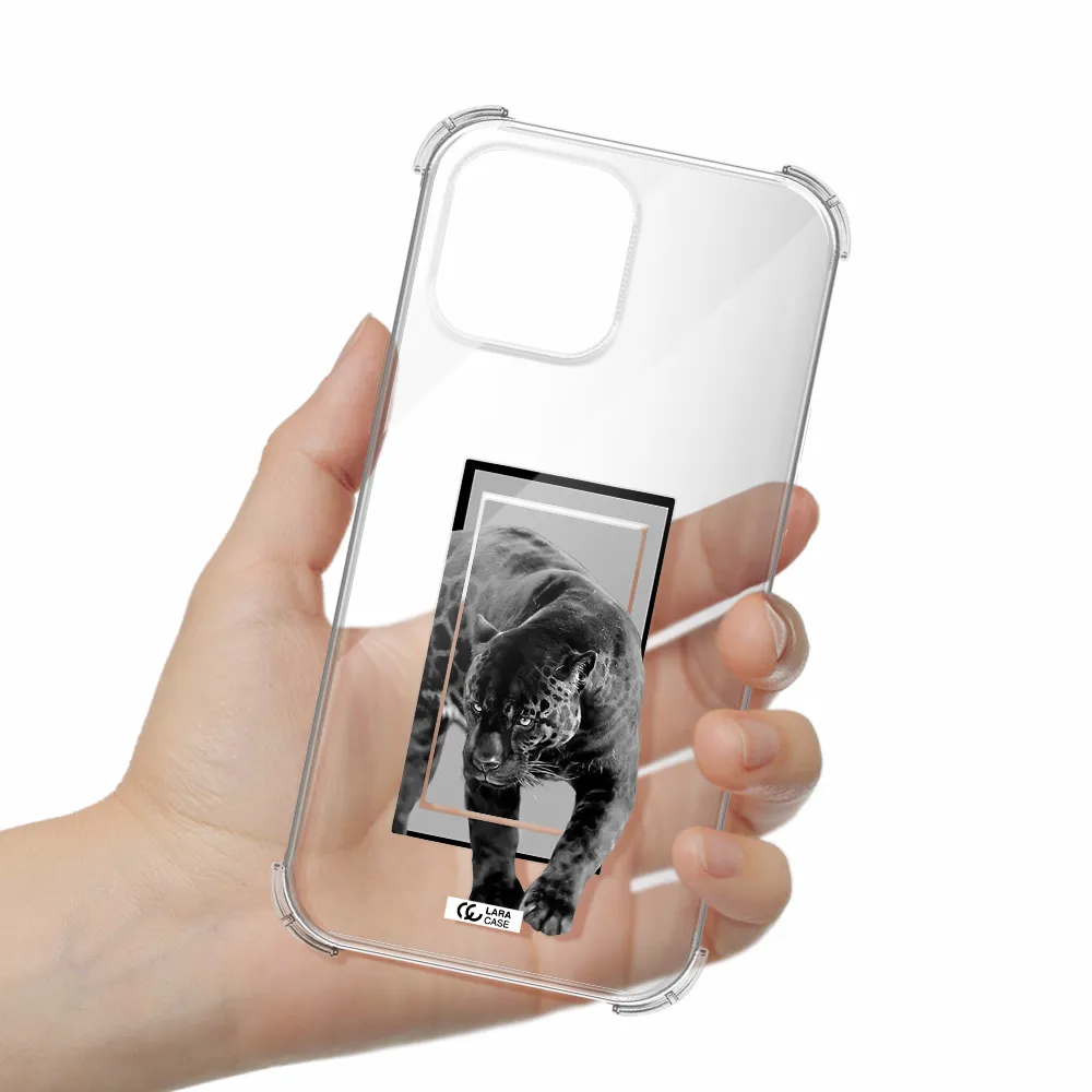 a black tiger with spots on its face Apple iPhone 13 Pro Clear PC Case