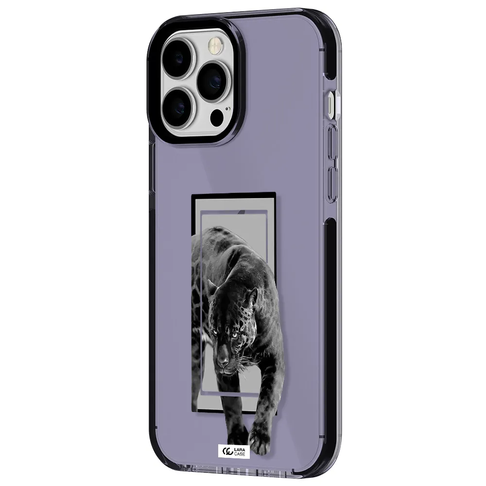 a black tiger with spots on its face Apple iPhone 13 Pro Max impact Lilac Case