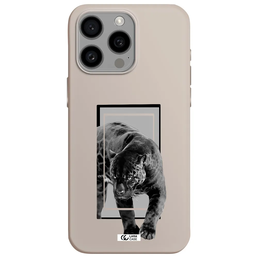 a black tiger with spots on its face Apple Iphone 15 Pro max Silicone Stone Case