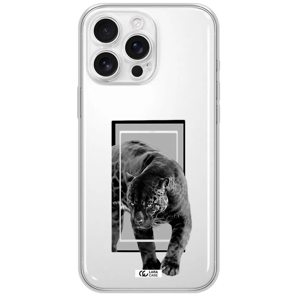 A Black Tiger With Spots On Its Face Apple Iphone 16 Pro Max Clear Tpu Case
