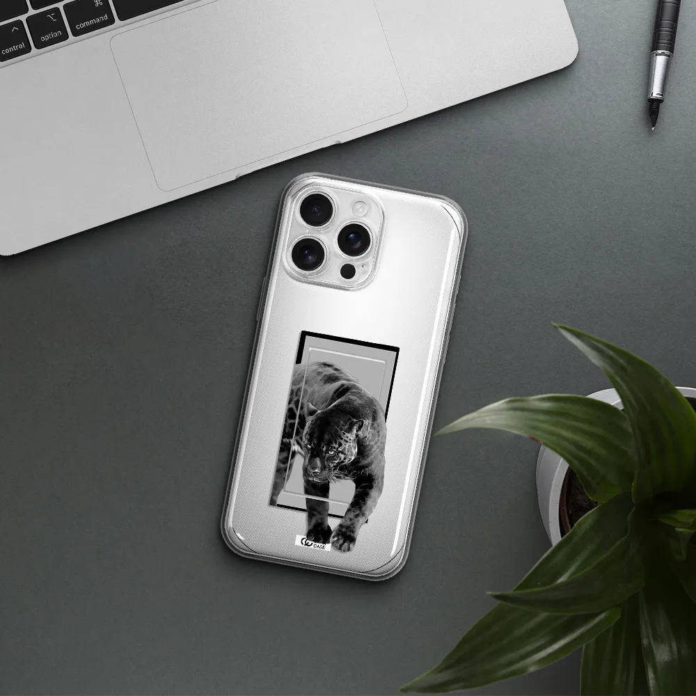 A Black Tiger With Spots On Its Face Apple Iphone 16 Pro Max Clear Tpu Case