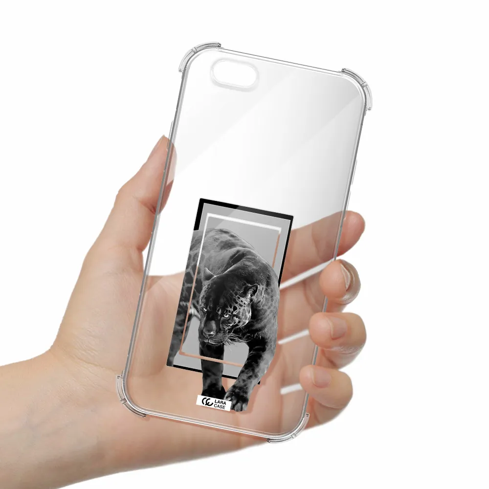 a black tiger with spots on its face Apple iPhone 6 Clear PC Case