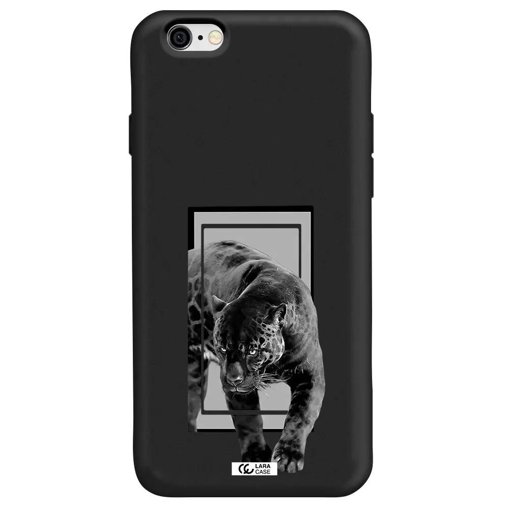 a black tiger with spots on its face Apple iPhone 6 Silicone black Case