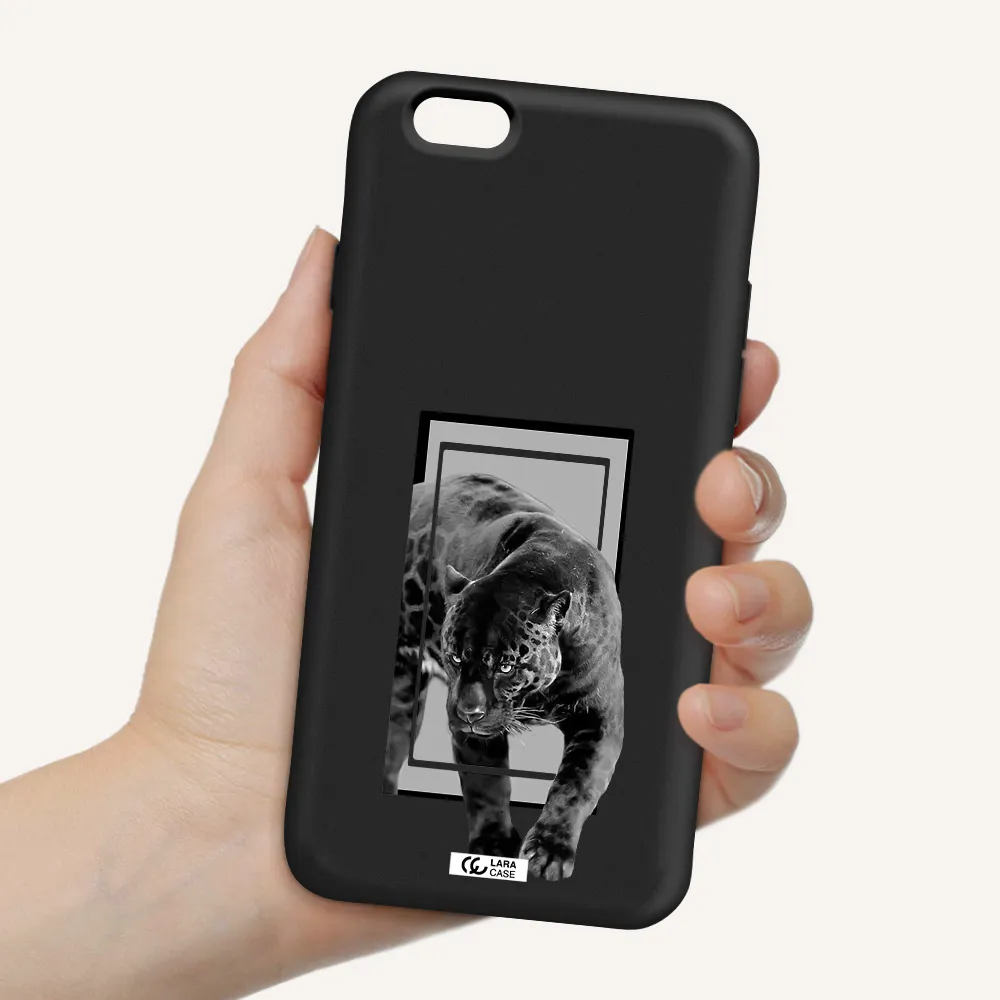 a black tiger with spots on its face Apple iPhone 6 Silicone black Case