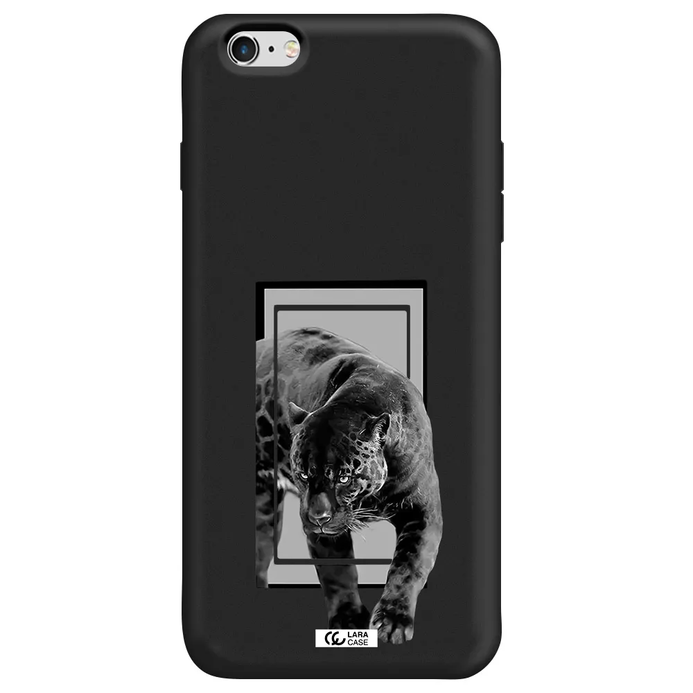 a black tiger with spots on its face Apple iPhone 6S Silicone black Case