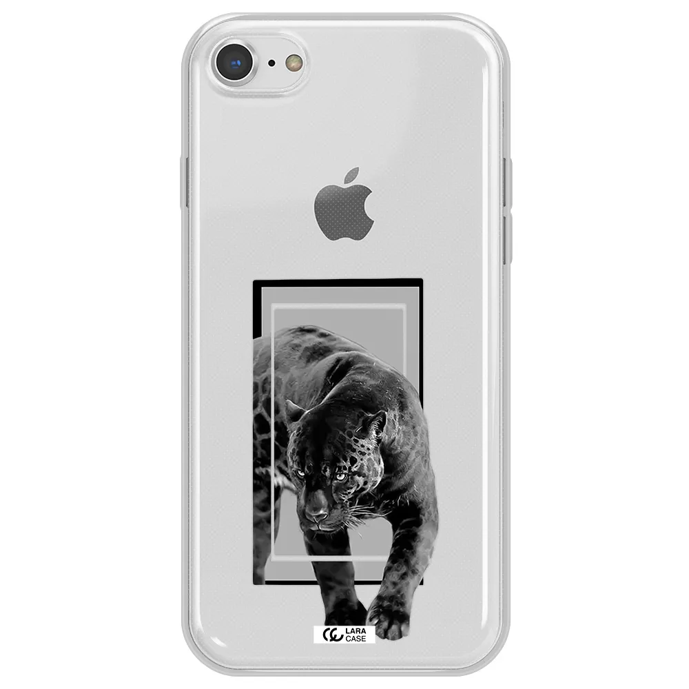 a black tiger with spots on its face Apple iPhone 7 Clear TPU Case
