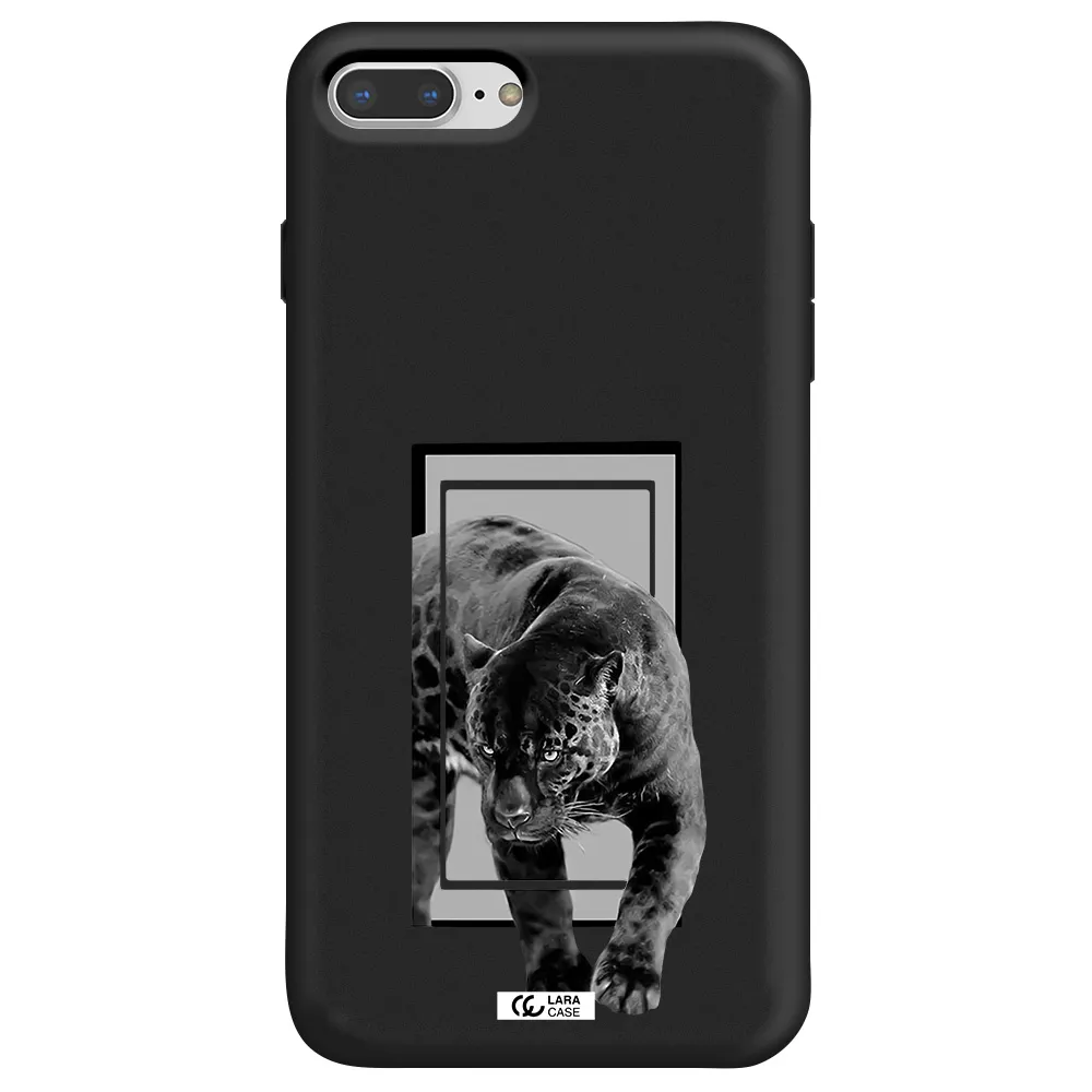 a black tiger with spots on its face Apple iPhone 7 plus Silicone black Case