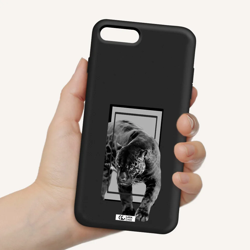 a black tiger with spots on its face Apple iPhone 7 plus Silicone black Case