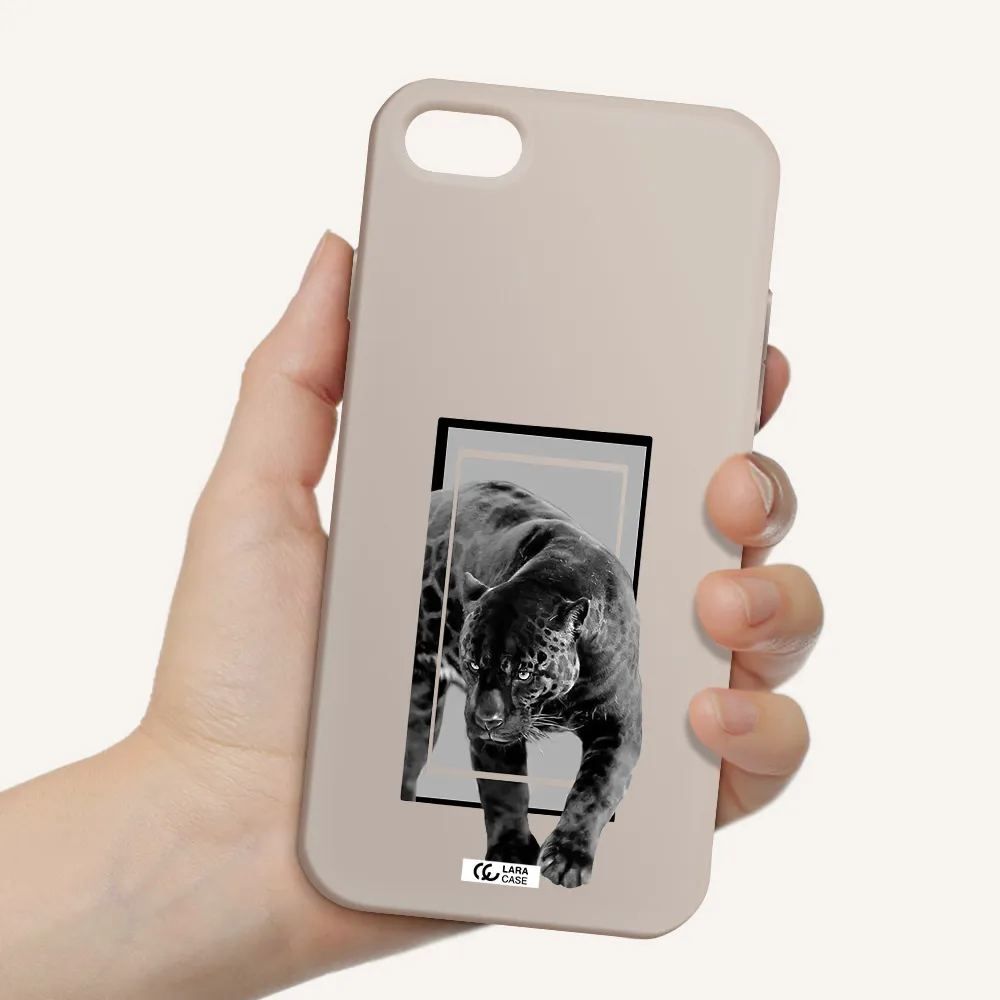 a black tiger with spots on its face Apple iPhone 7 Silicone Stone Case