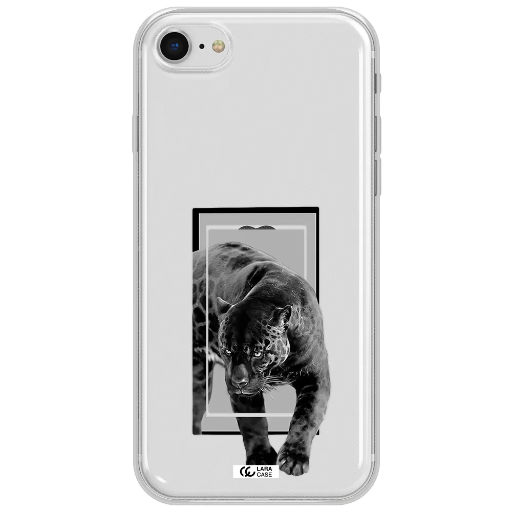 A Black Tiger With Spots On Its Face Apple Iphone Se 2020 Clear Tpu Case