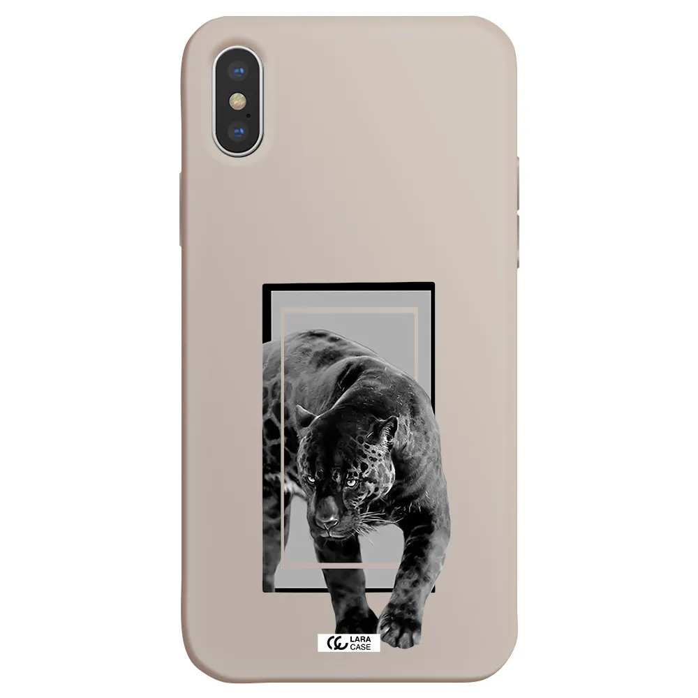 a black tiger with spots on its face Apple iPhone X Silicone Stone Case