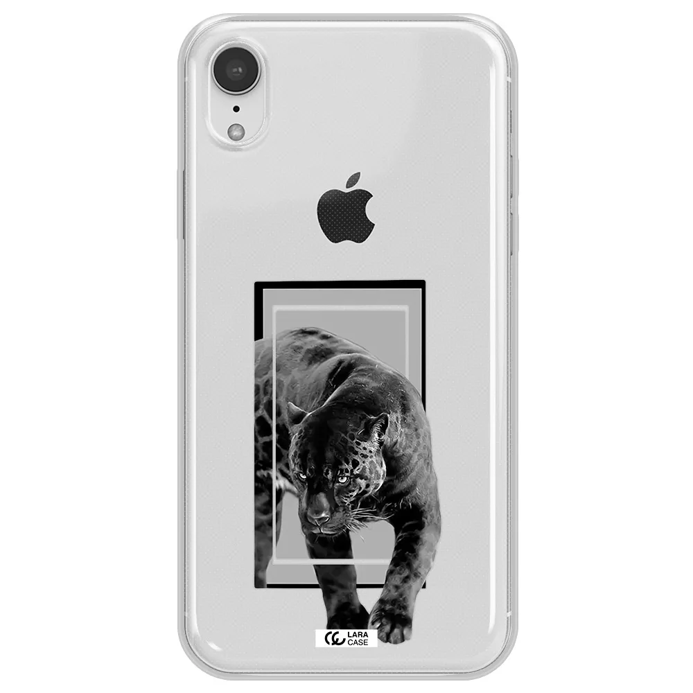 a black tiger with spots on its face Apple iPhone XR Clear TPU Case